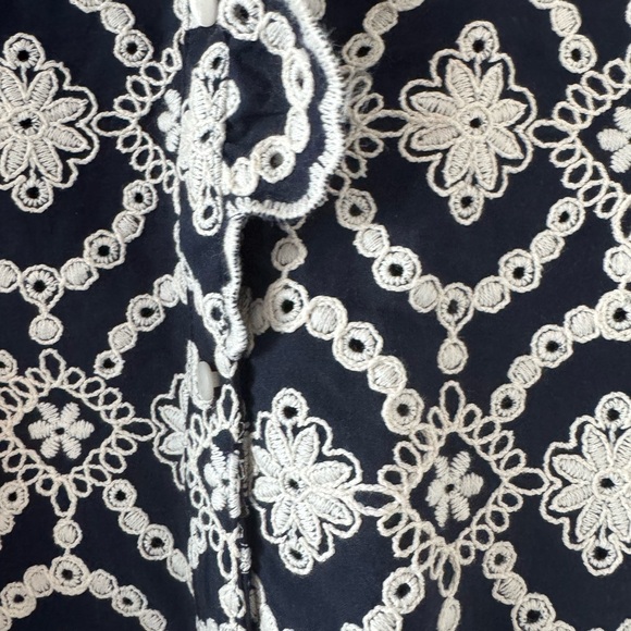 NWT Sezane Dahlia blouse in blue and white broderie size 40/US 8 - Picture 5 of 8